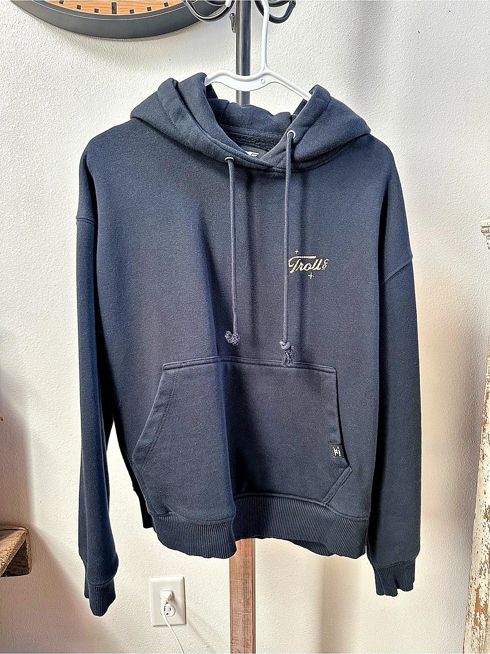 Troll Co. Men's BC Rodeo Hoodie. Graphic Pullover Black Medium